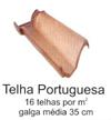 Telha Portuguesa (16 Telhas p/m2 - Galga Méida 35cm)